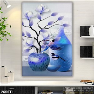 Tranh bình hoa trang trí treo tường đẹp