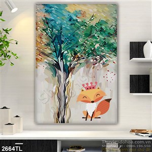 Tranh sơn dầu trang trí phòng ngủ trẻ em