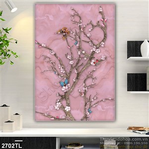 Tranh hoa mai giả ngọc đẹp