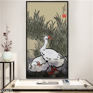 Tranh thư pháp vịt trang trí phòng