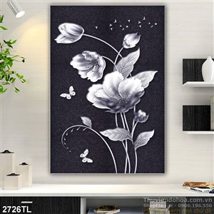 Tranh 3D hoa trang trí phòng ngủ đẹp