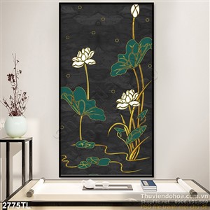 Tranh hoa Sen nghệ thuật đẹp