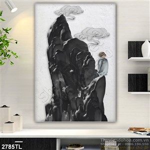 Tranh điêu khắc núi trang trí đẹp