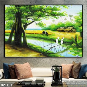 Trang làng quê Việt Nam treo tường độc đáo