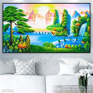 Trang làng quê Việt Nam sơn dầu treo tường