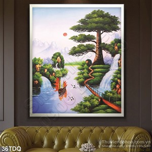 Trang làng quê Việt Nam sơn dầu đẹp