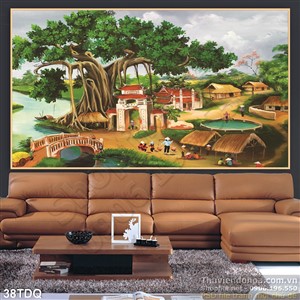 Trang làng quê Việt Nam và cây đa