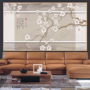 Tranh hoa mai thư pháp đẹp nhất