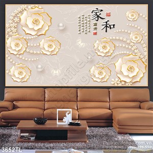 Tranh lụa 3D hoa giả ngọc thư pháp đẹp nhất