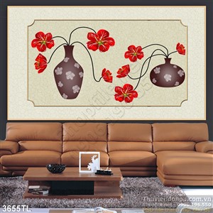 Tranh hoa 3D điêu khắc tường đẹp nhất