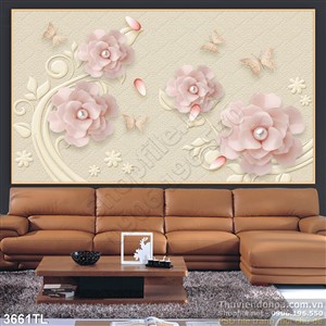 Tranh 3D hoa hồng nghệ thuật trang trí đẹp