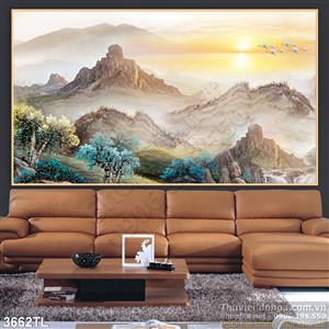 Tranh sơn dầu phong cảnh núi