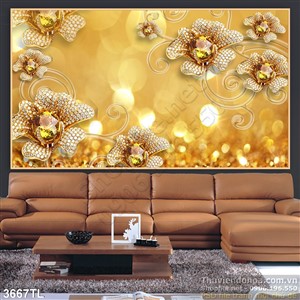 Tranh 3D hoa hồng kim tiền đẹp nhất