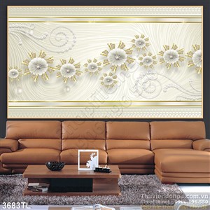 Tranh lụa 3D trang trí phòng khách đẹp