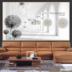 Tranh 3D bồ công anh trang trí phòng ngủ đẹp