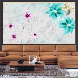 Tranh 3D hoa trang trí phòng ngủ