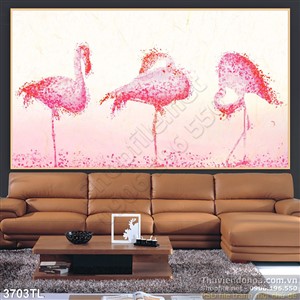 Tranh màu nước chim hạc đẹp nhất