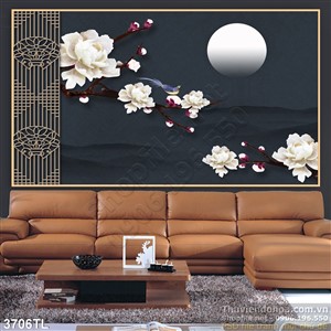 Tranh hoa sen giả ngọc đẹp