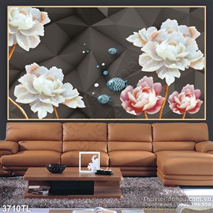 Tranh hoa Sen gỉa ngọc trang trí tường đẹp