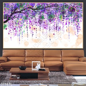 Tranh màu nước hoa dây leo đẹp