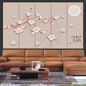 Tranh hoa Mai dưới ánh trăng đẹp nhất