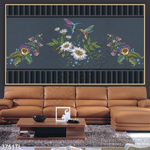 Tranh hoa cúc in gạch chất lượng cao