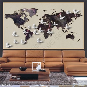 Tranh 3D đàn chim bồ câu nghệ thuật đẹp