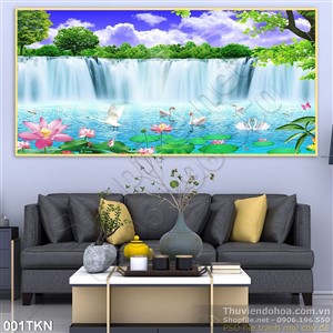 Tranh thác nước treo phong thủy tường đẹp