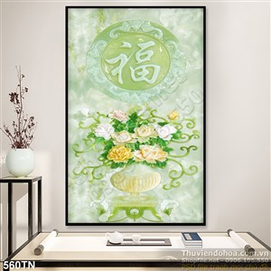 Tranh giả ngọc bình cổ trang trí