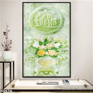 Tranh giả ngọc bình hoa cổ điển