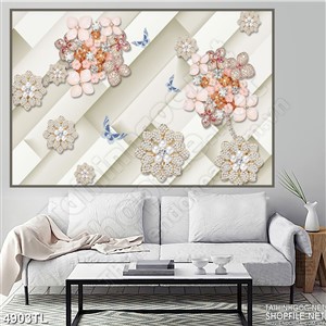 Tranh hoa nạm kim cương đẹp psd