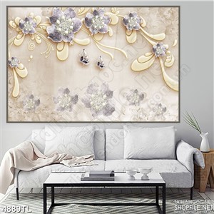 Tranh in gạch hoa xám đẹp