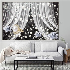 Tranh lụa ngọc trai đẹp