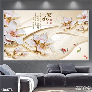 Tranh lụa cành lan vươn cánh