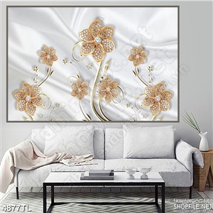 Tranh lụa 3D hoa khảm ngọc