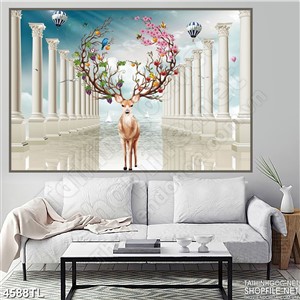 Tranh 3D nghệ thuật tuần lộc