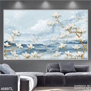 Tranh sơn dầu hoa mộc lan