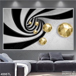 Tranh 3D vòng xoáy và cầu vàng