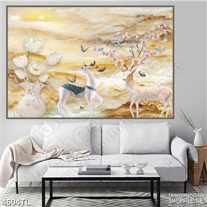 Tranh nghệ thuật tuần lộc 3D