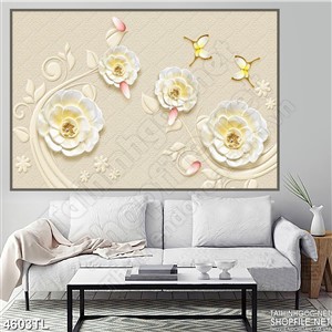 Tranh lụa hoa lan ngọc psd