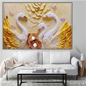 Tranh điêu khắc thiên nga