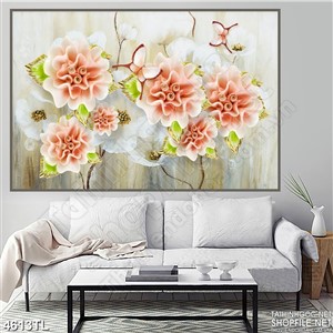 Tranh hoa thược dược cam