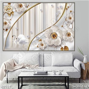 Tranh 3D lụa in tường