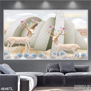 Tranh hình khối 3D tuần lộc