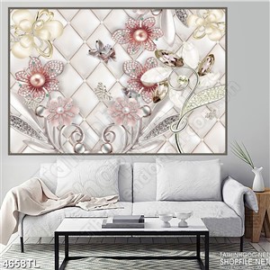 Tranh nghệ thuật hoa hồng ngọc trai