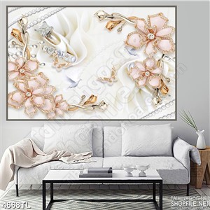 Tranh lụa hoa lan ngọc in tường