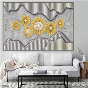 Tranh in gạch trang trí quạt tròn