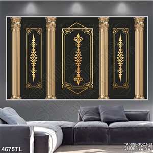 Tranh in tường hoa văn họa tiết