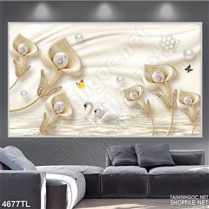 Tranh lụa hoa mới nhất