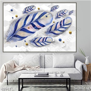 Tranh lông chim công màu nước